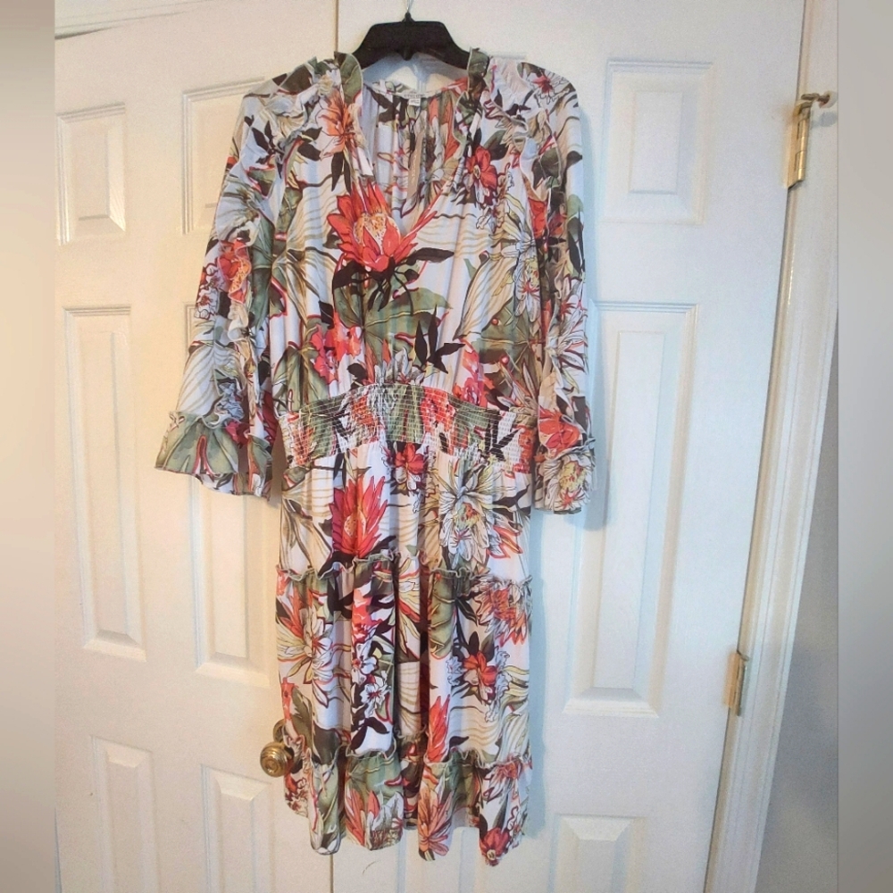 Chico's NWT Floral Midi Dress - Multicolor